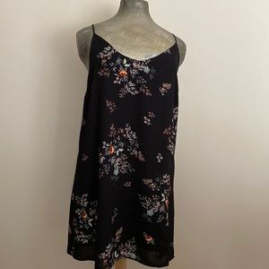 Be Cool Los Angeles Black Criss Cross Open Back Floral Dress Sz L